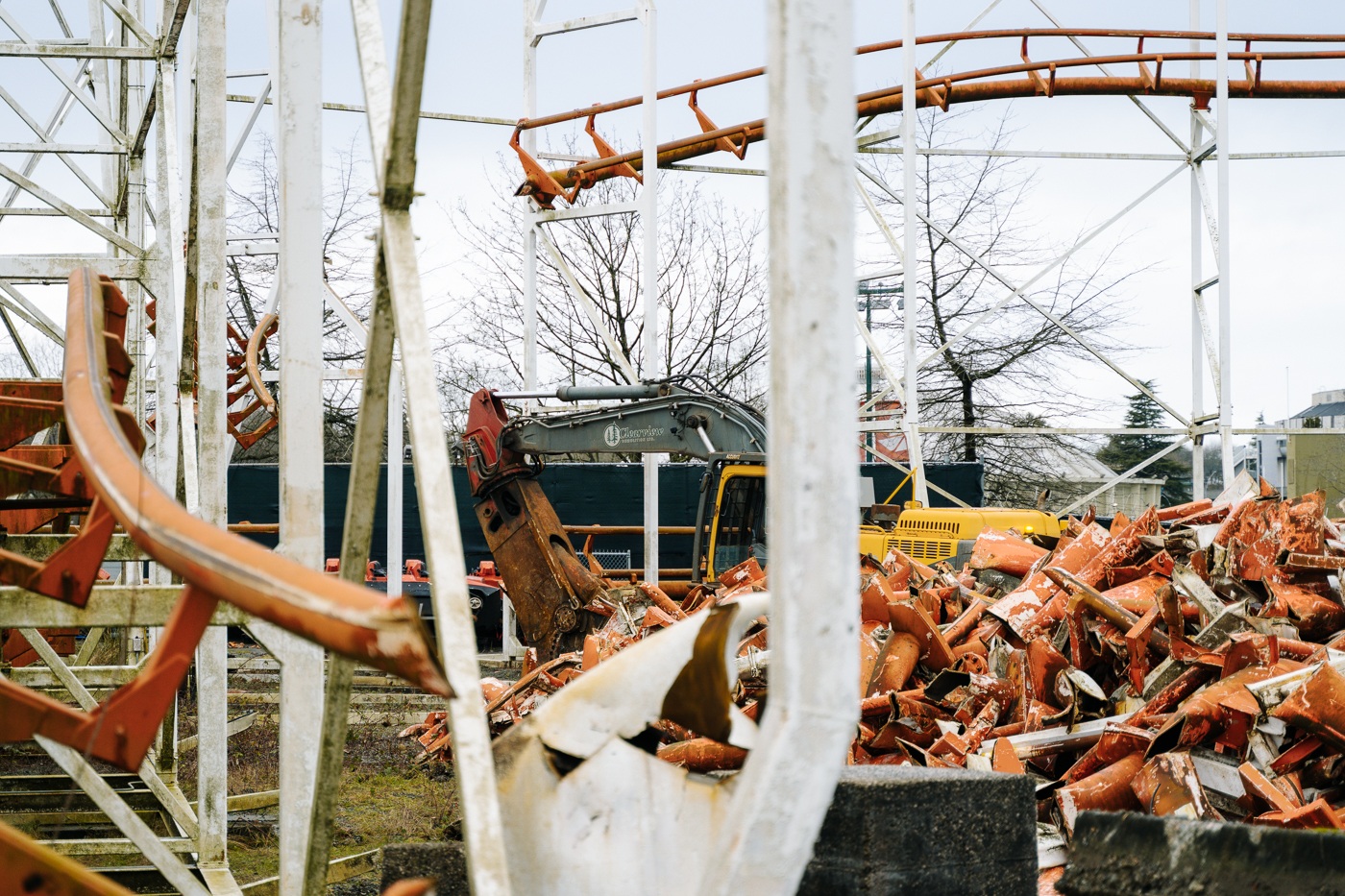 Corkscrew Roller Coaster Clearview Demolition