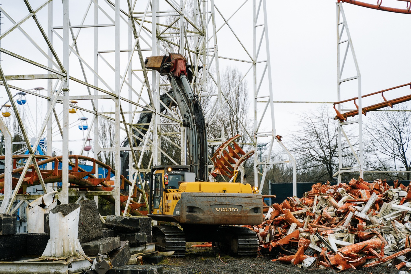 Corkscrew Roller Coaster Clearview Demolition